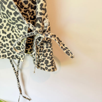 Glassons Leopard Print Halter Wrap Top Size 10