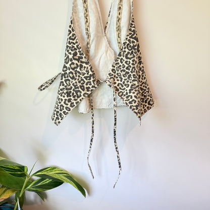 Glassons Leopard Print Halter Wrap Top Size 10