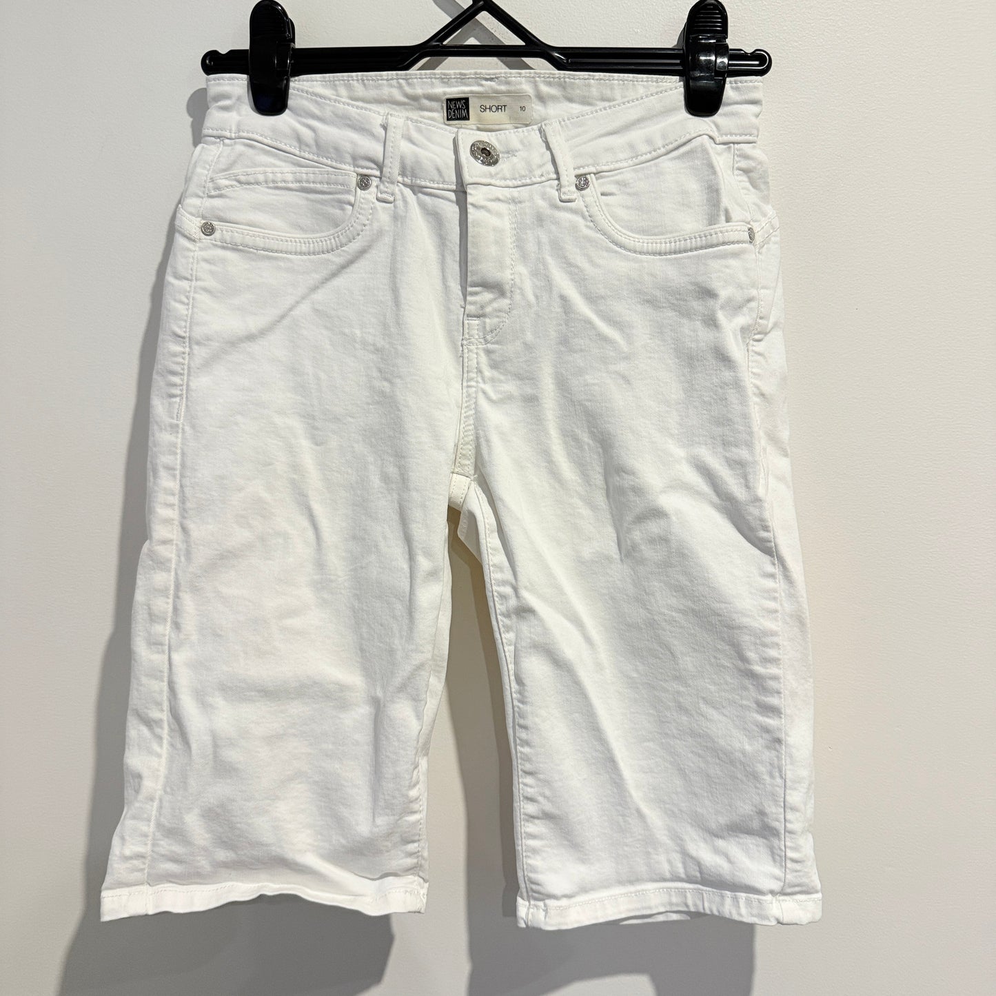 News Denim White Denim Shorts - 10