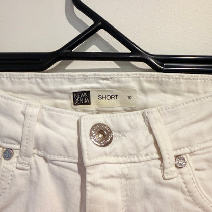 News Denim White Denim Shorts - 10
