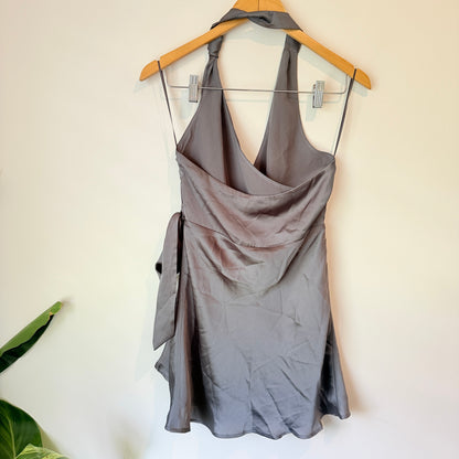 Glassons Grey Halter Wrap Dress Size 10