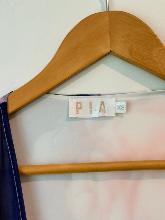 PIA Size XS Floral Print V-Neck Mini Dress