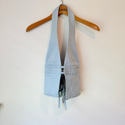 Glassons Denim Halter Tie-Back Top Size 10