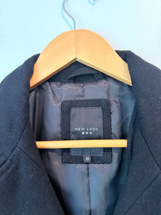 New Look Men Size XS Double-Breasted Wool Blend Jacket