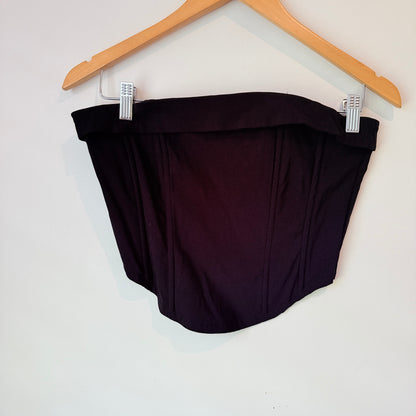 Glassons Black Corset-Style Bustier Top Size 10