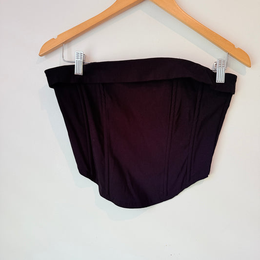 Glassons Black Corset-Style Bustier Top Size 10