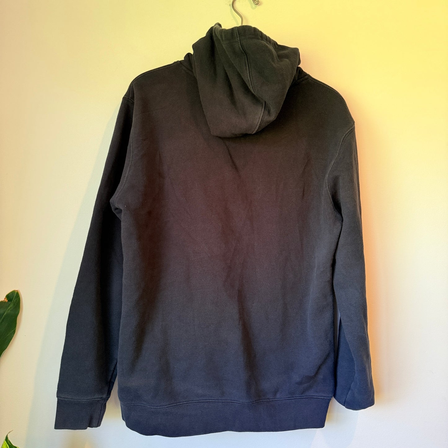 Blue Dinosaur Size L Black Hoodie with Graphic Print