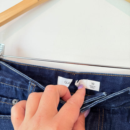 Glassons Dark Blue Denim Midi Skirt Size 10