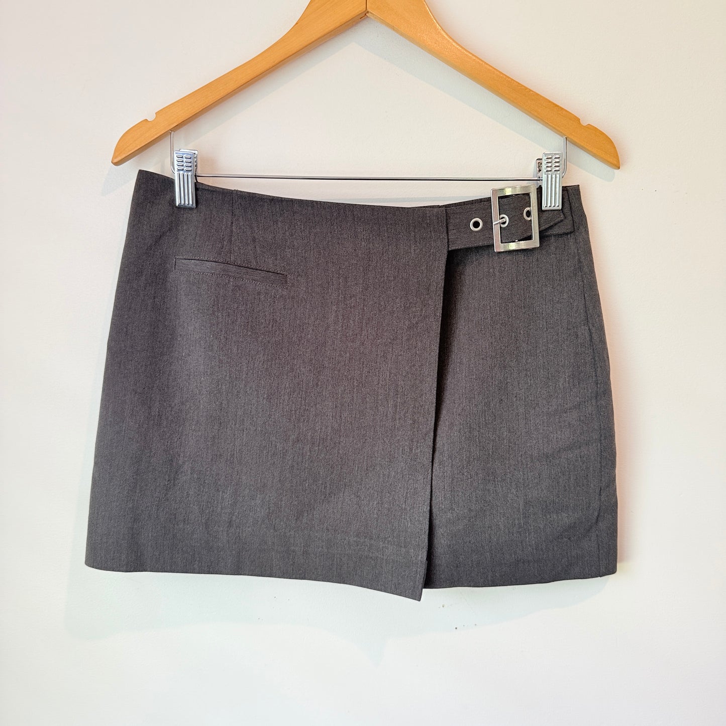 Glassons Black 100% Linen Belted Mini Skirt Size 10