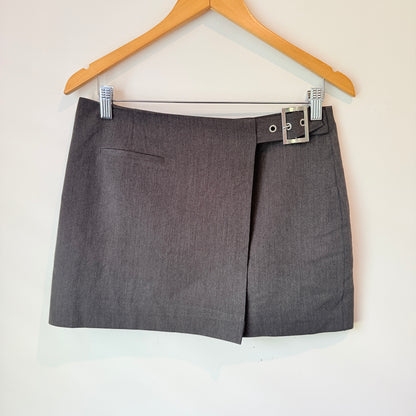 Glassons Black 100% Linen Belted Mini Skirt Size 10