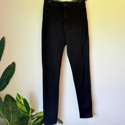 Glassons Denim Size 12 Black High-Waisted Super Skinny Jeans