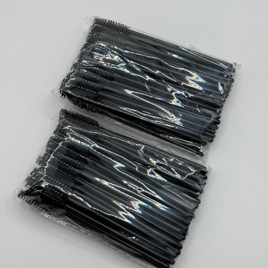 2 pack Mascara Wands Eyelash Brushes (100 Brushes Total)