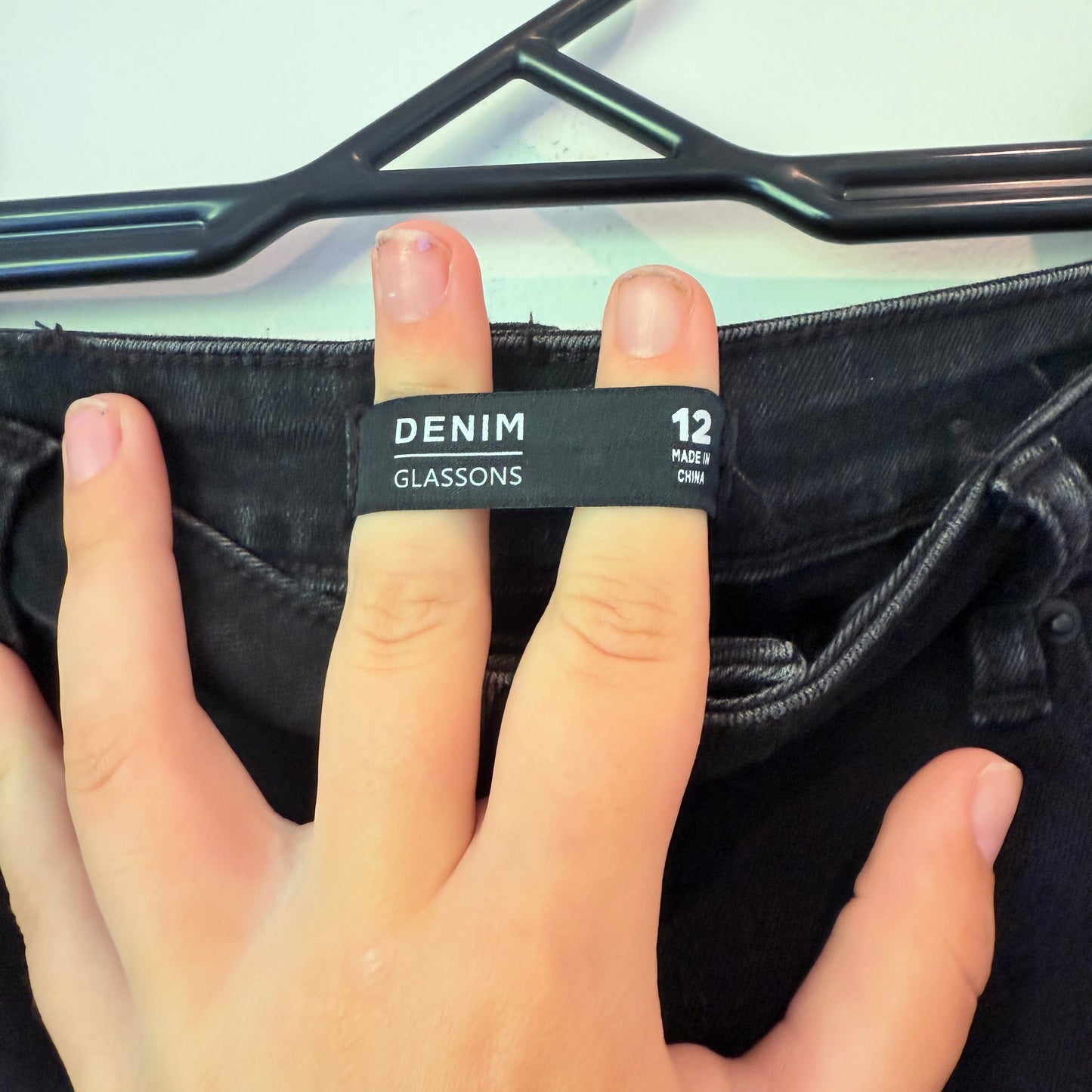 Glassons Denim Size 12 Black High-Waisted Super Skinny Jeans