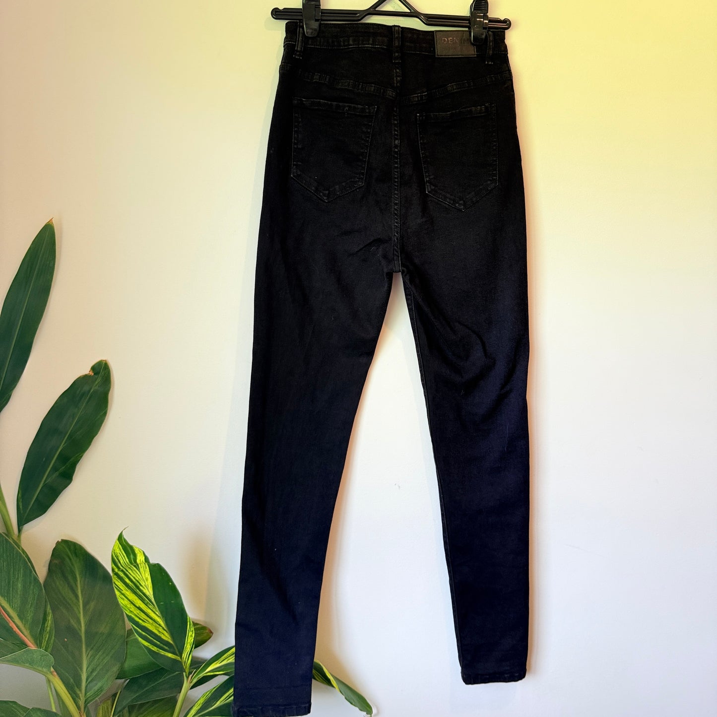 Glassons Denim Size 12 Black High-Waisted Super Skinny Jeans