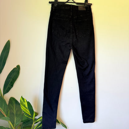 Glassons Denim Size 12 Black High-Waisted Super Skinny Jeans