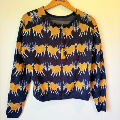 Brand Unknown 85cm Bust Goat 100% Acrylic Zip-Up Cardigan