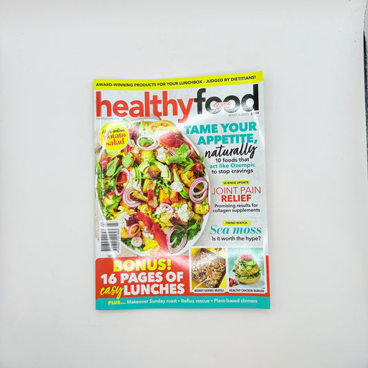 Healthy food guide magazine - march 2025 - tame your appetite naturally - consumer magazines printed media