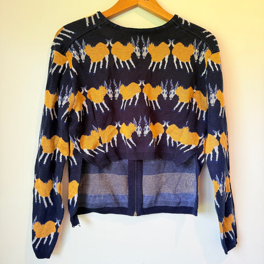 Brand Unknown 85cm Bust Goat 100% Acrylic Zip-Up Cardigan