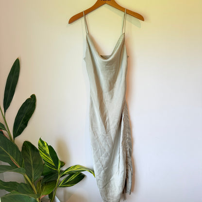 PAGANI Slip Dress Sage Green Cowl Neck - Size 8