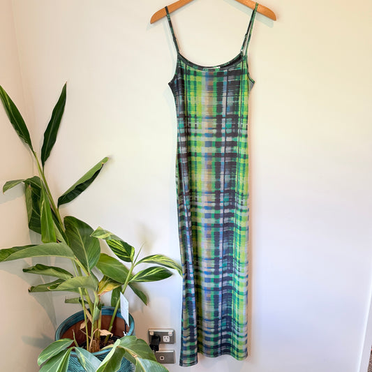 Glassons Green Abstract Print Mesh Maxi Dress Size M