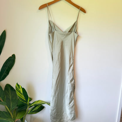 PAGANI Slip Dress Sage Green Cowl Neck - Size 8