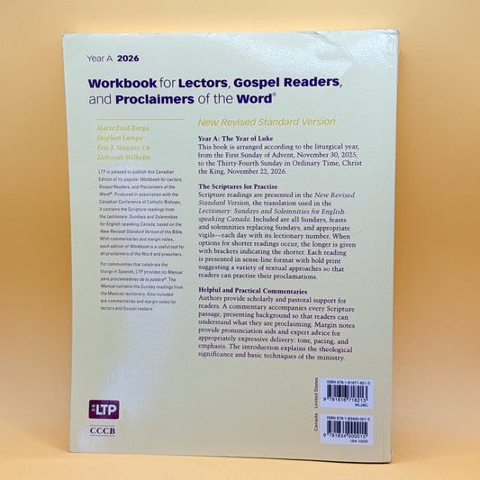 2026 Workbook for Lectors, Gospel Readers, and Proclaimers of the Word (Canadian Edition)