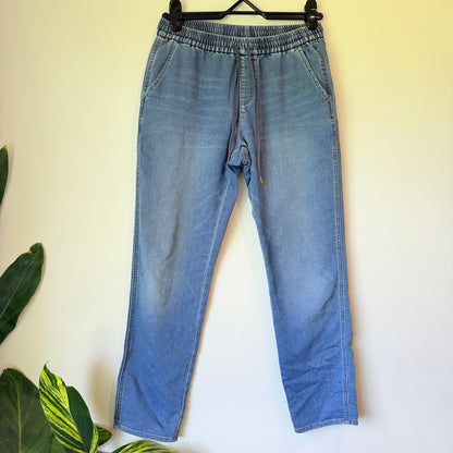 JEANSWEST Drawstring Denim Jeans/Joggers Light Wash - Size 8