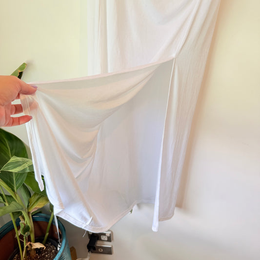 Glassons White Ruched Maxi Skirt Size M