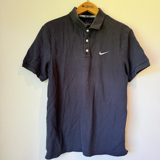 NIKE Short Sleeve Polo Shirt Navy/Dark Grey - Size L