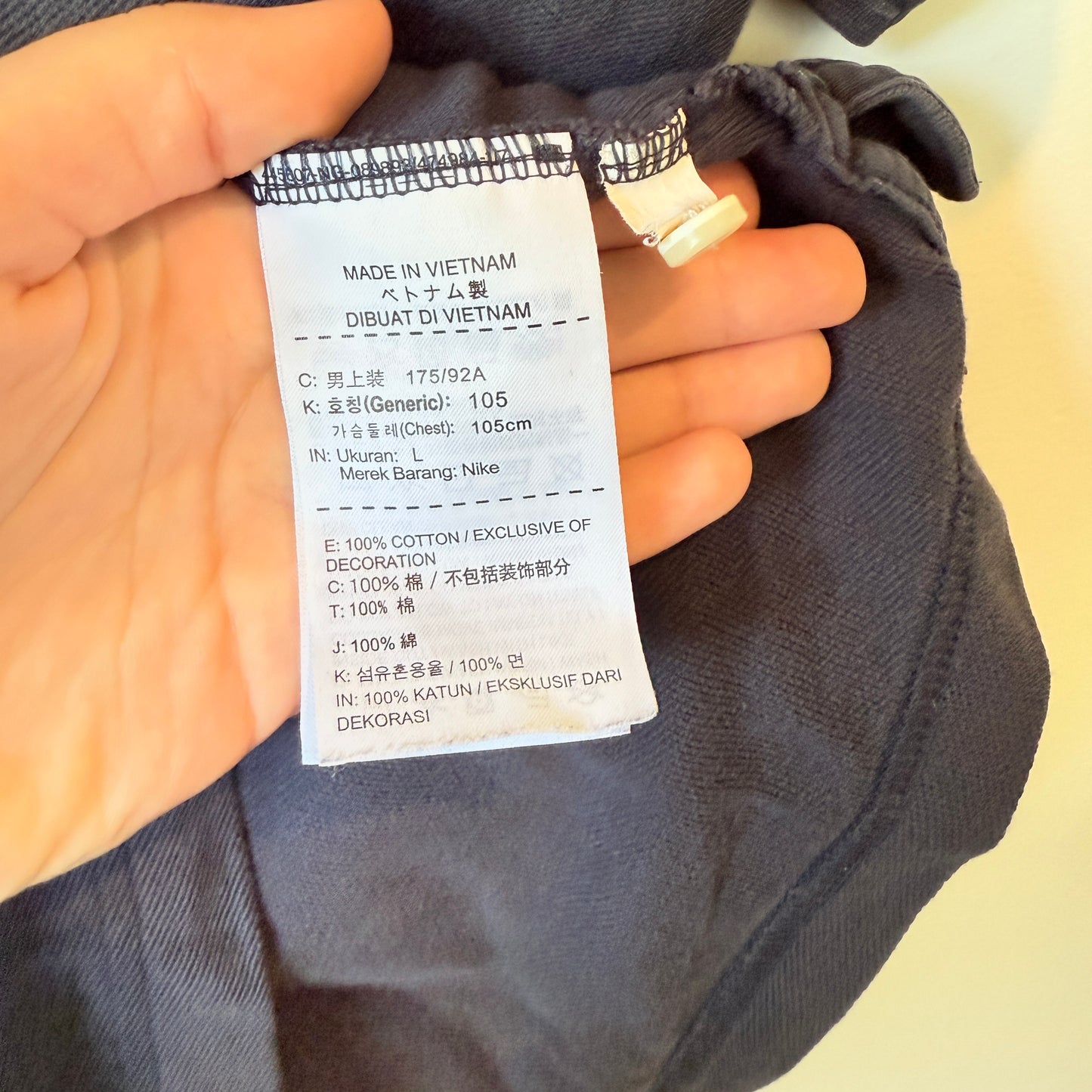 NIKE Short Sleeve Polo Shirt Navy/Dark Grey - Size L