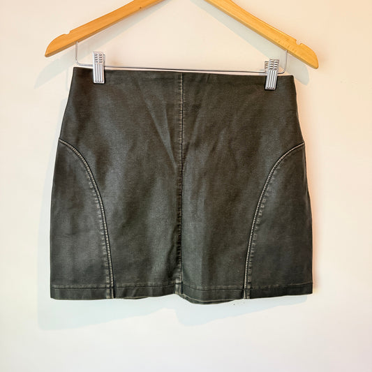 Glassons Black Faux Leather Mini Skirt Size 10