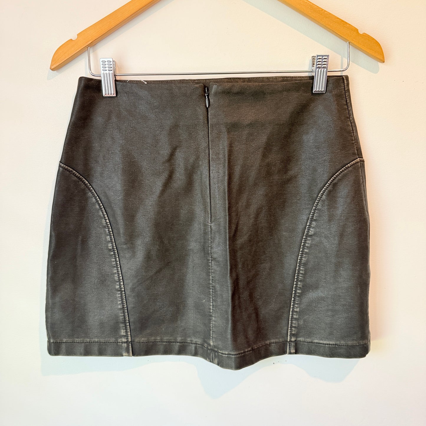 Glassons Black Faux Leather Mini Skirt Size 10