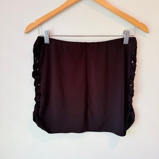 Glassons Black Tie-Side Mini Skirt Size M