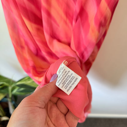 Glassons Pink Abstract Print Midi Skirt Size 10