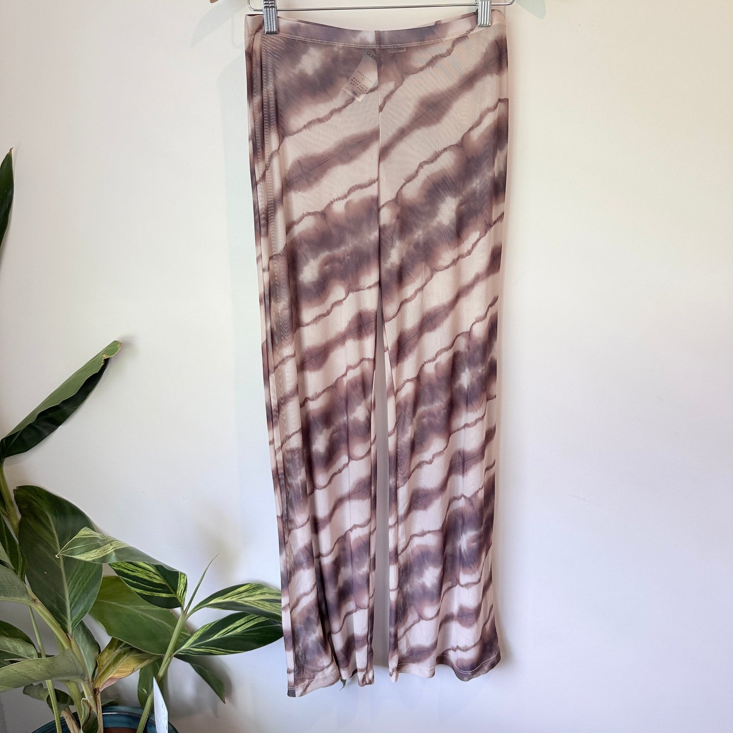 Glassons Brown Abstract Mesh Pants Size M