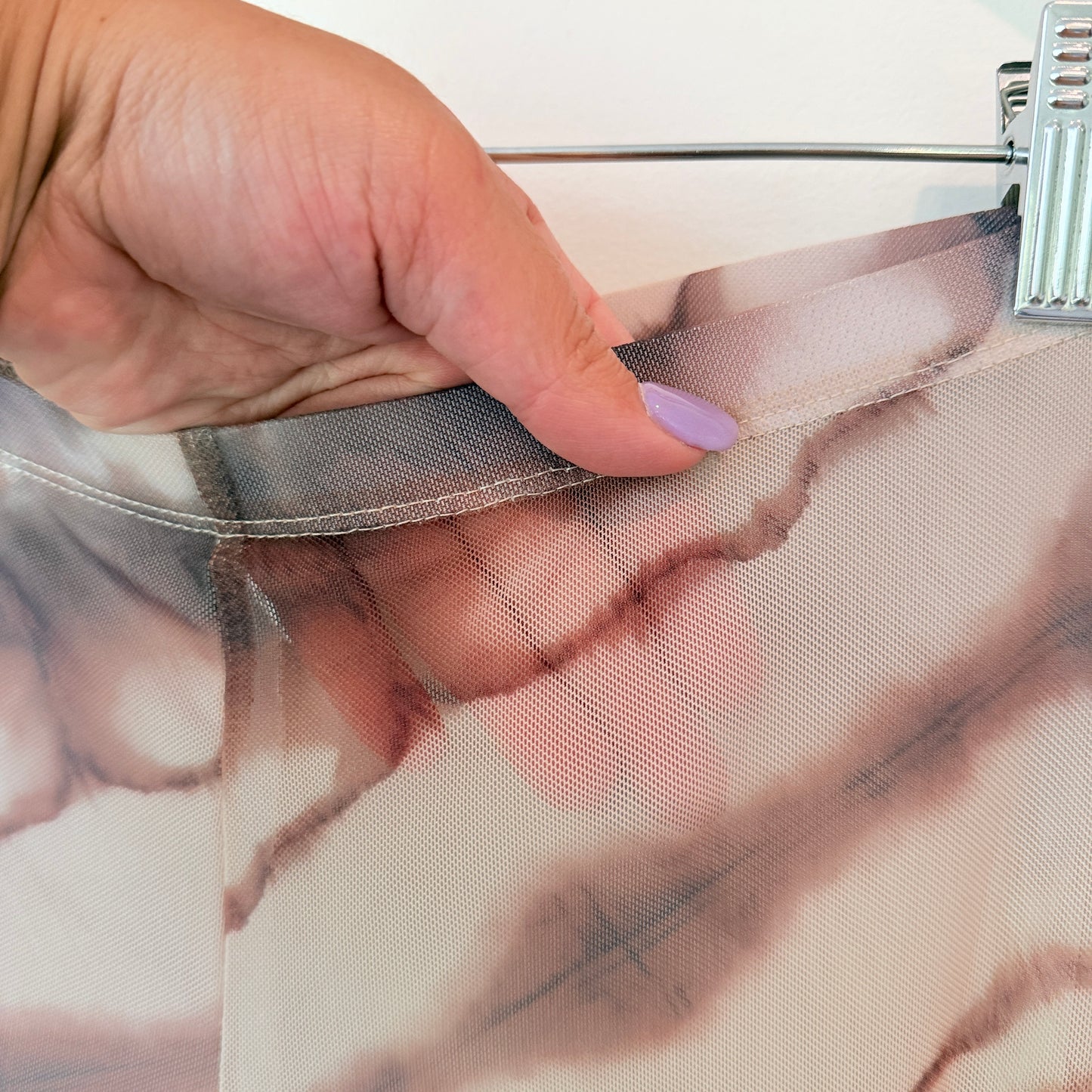 Glassons Brown Abstract Mesh Pants Size M