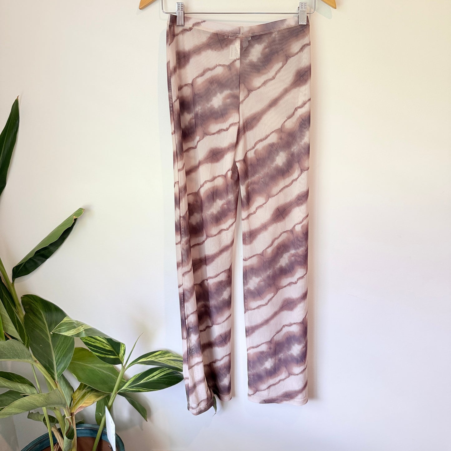 Glassons Brown Abstract Mesh Pants Size M