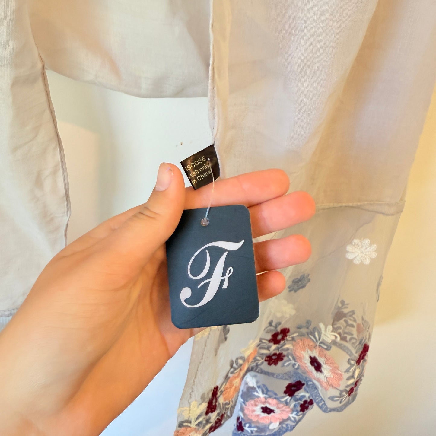 FASHION SCARF Floral Embroidered Shawl - One Size