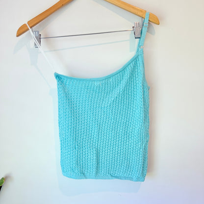 Glassons Turquoise One-Shoulder Knit Top Size M