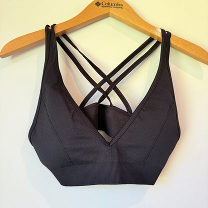 COTTON ON BODY Strappy Sports Bra Black - Size S/P