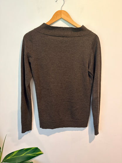 Veronica Maine Size M 100% Merino Cowl Neck Sweater