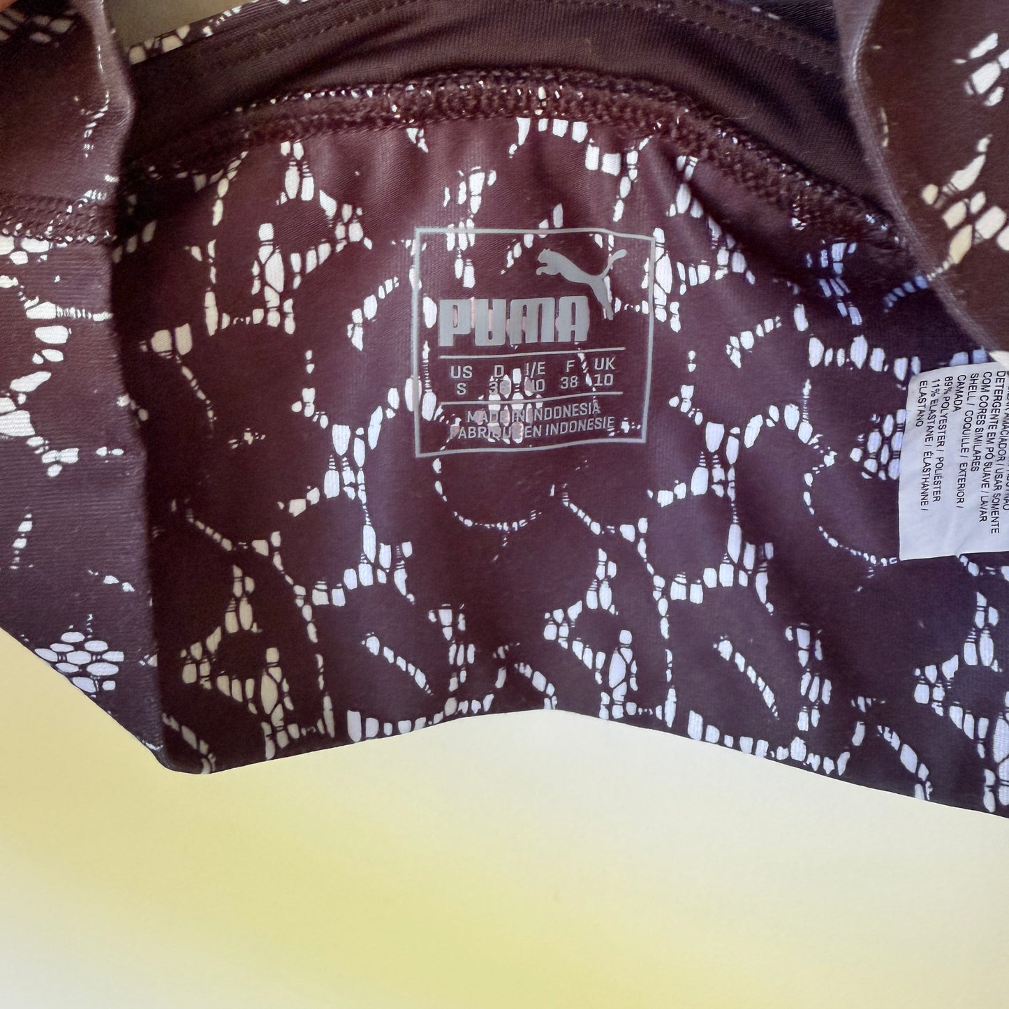 PUMA Sports Bra Lace Print - Size S / 10