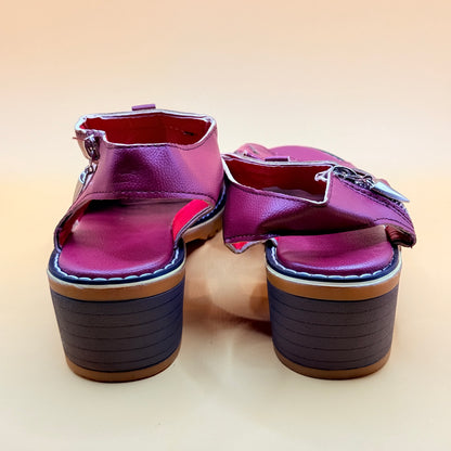 Women’s Burgundy Heeled Sandals Size 39