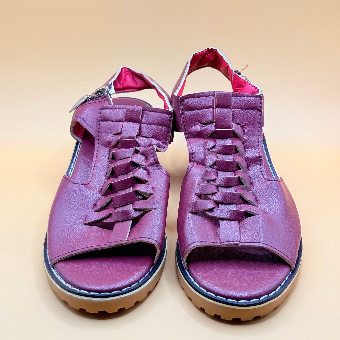 Women’s Burgundy Heeled Sandals Size 39