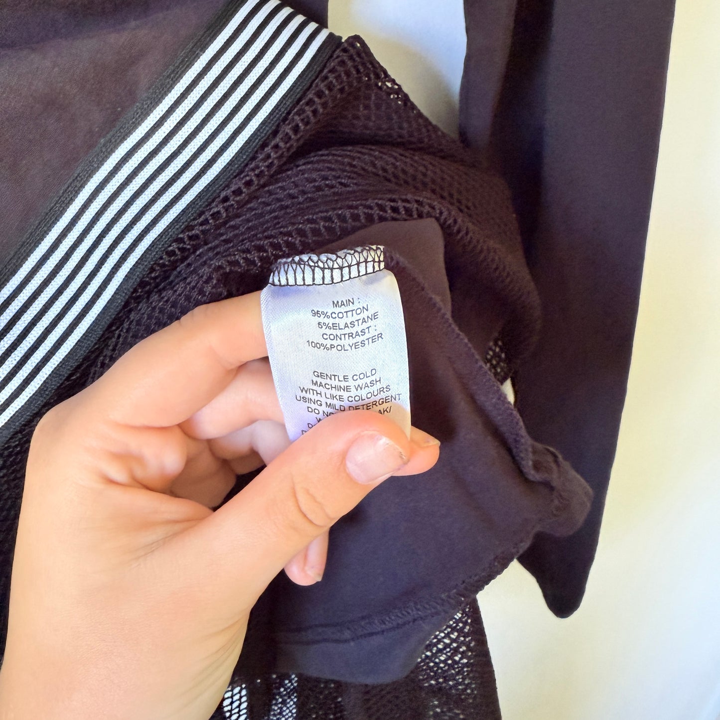 Madly Sweetly Long Sleeve Tunic Black Mesh Hem - Size 8