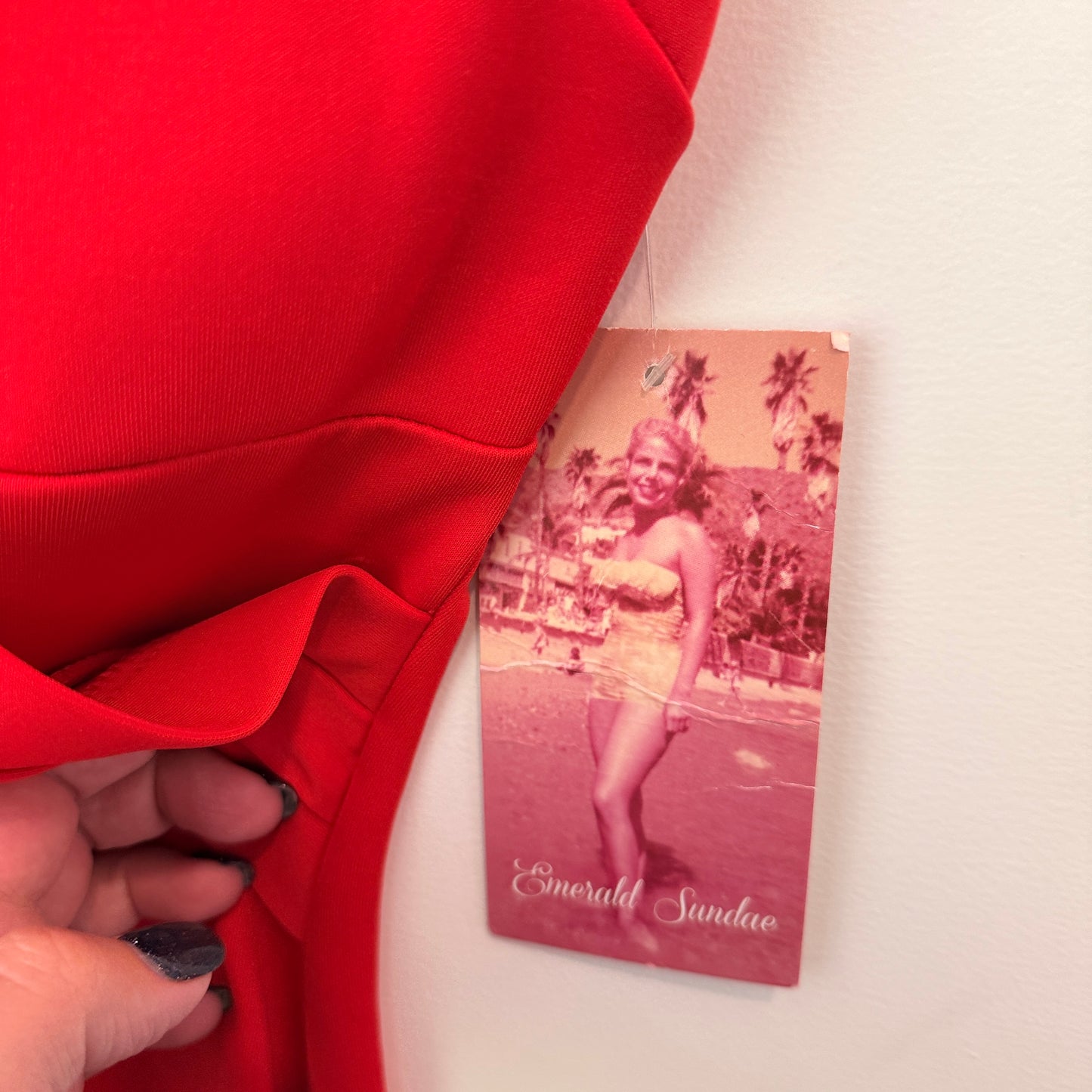 Emerald Sundae Red Bodycon Dress Size L