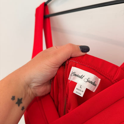 Emerald Sundae Red Bodycon Dress Size L