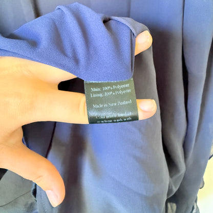 RUBY Long Sleeve Ruffle Mini Dress Navy Blue - Size 12