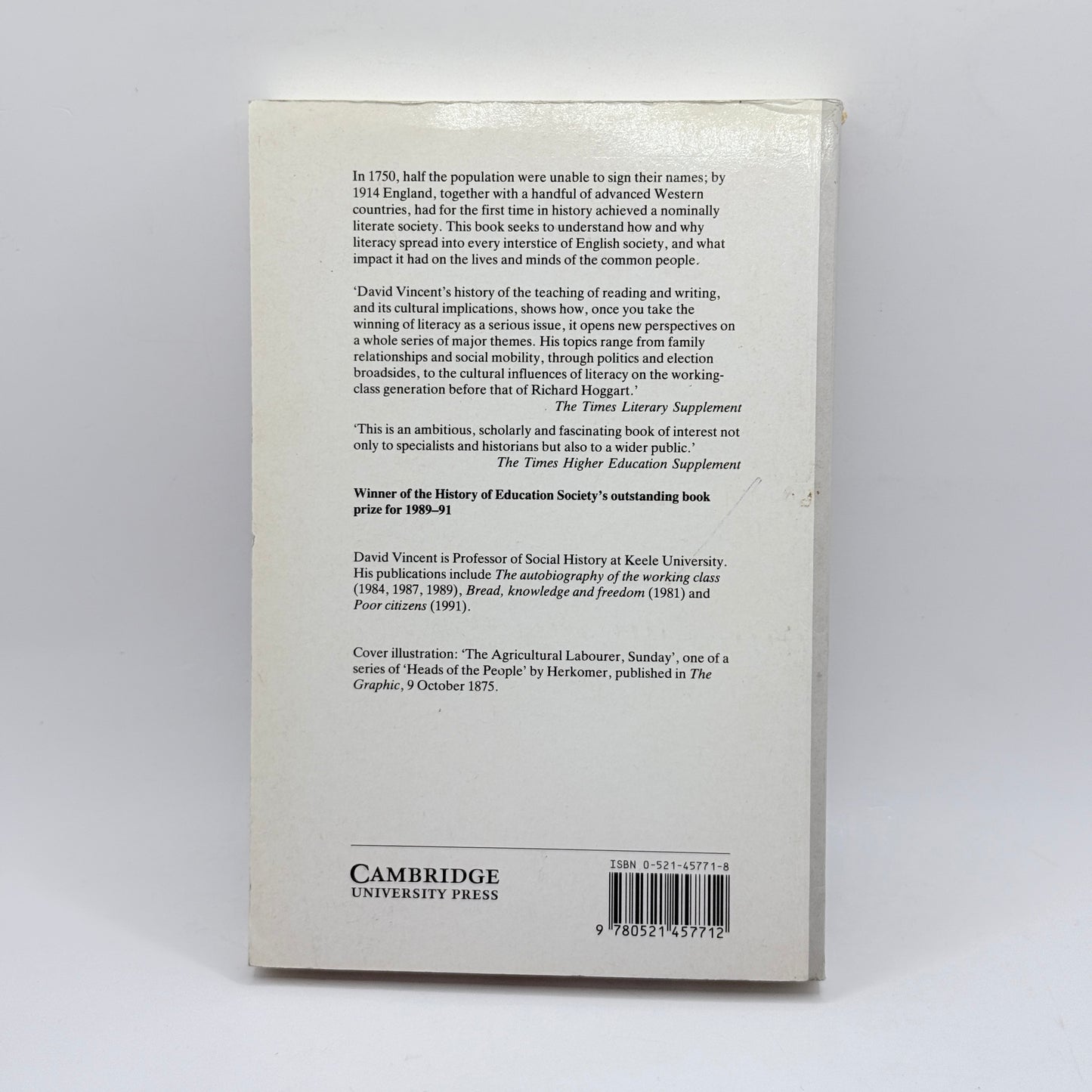 Literacy and Popular Culture: England 1750–1914 by David Vincent