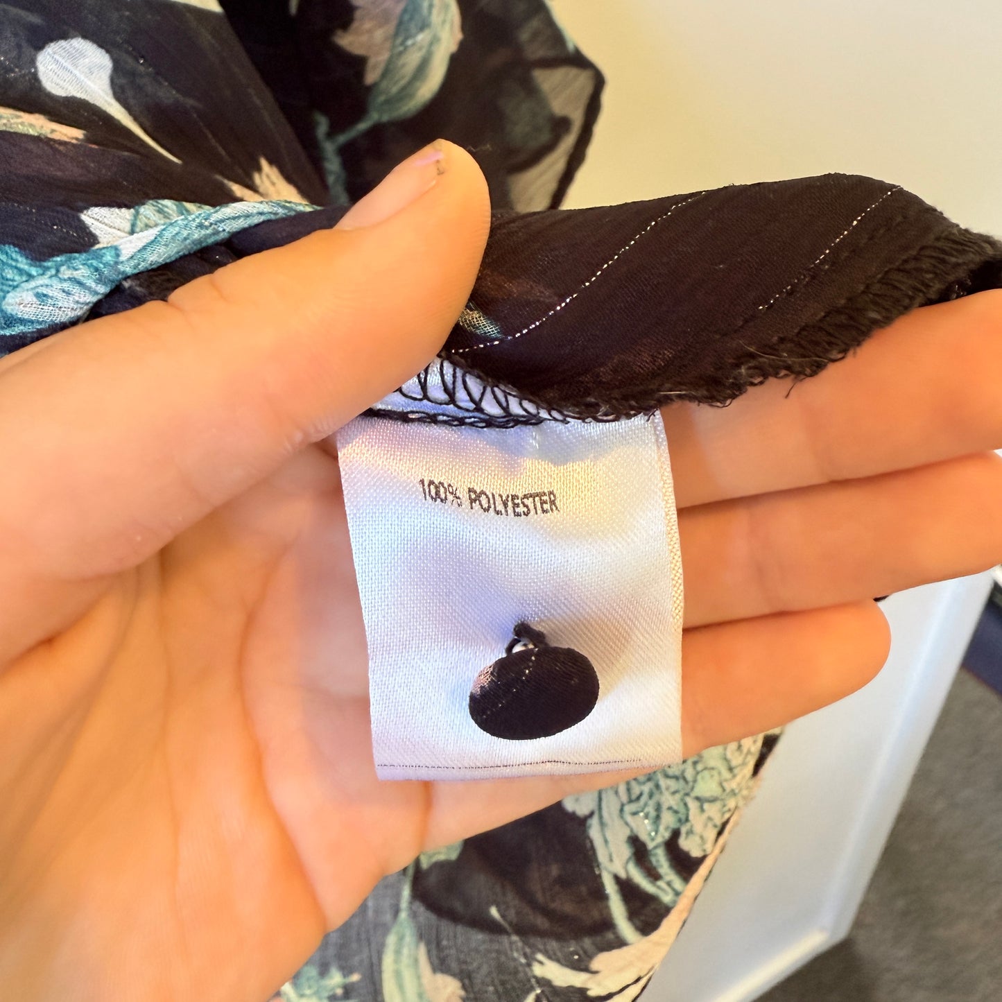 SEEKING LOLA Floral Sheer Bell Sleeve Top - Size 12